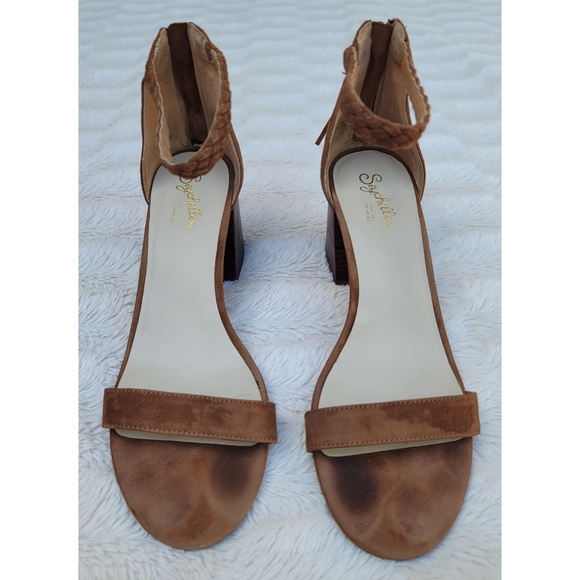 Seychelles brown suede block heel sandals - Picture 3 of 16